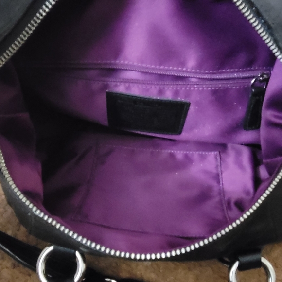 Coach Ashley Leather Black 2 way Bag Satchel nwot - Picture 7 of 13